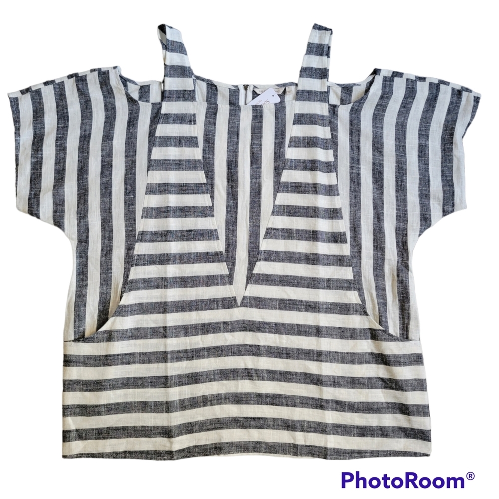 Soft Surroundings Black and White Striped Tunic